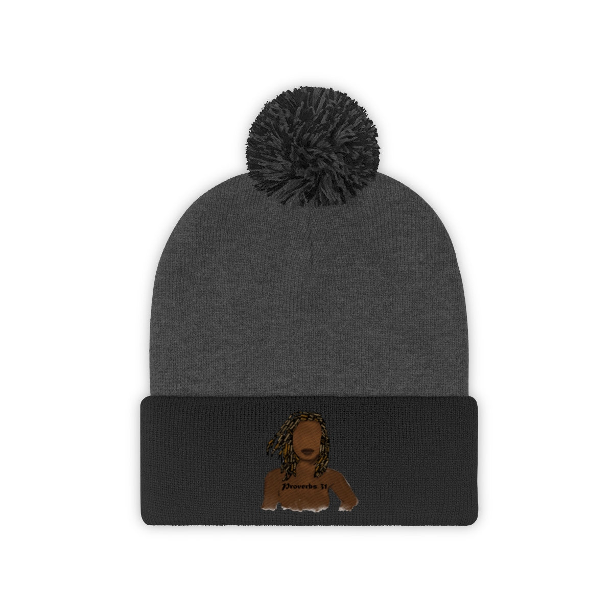Proverbs 31 Locs Pom Pom Beanie - Obsidian's LLC