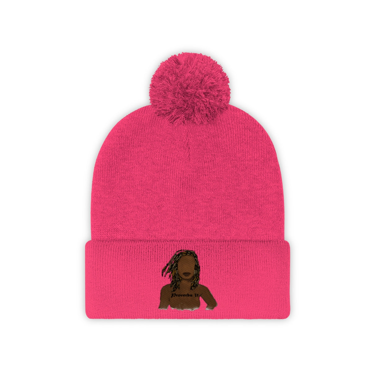 Proverbs 31 Locs Pom Pom Beanie - Obsidian's LLC