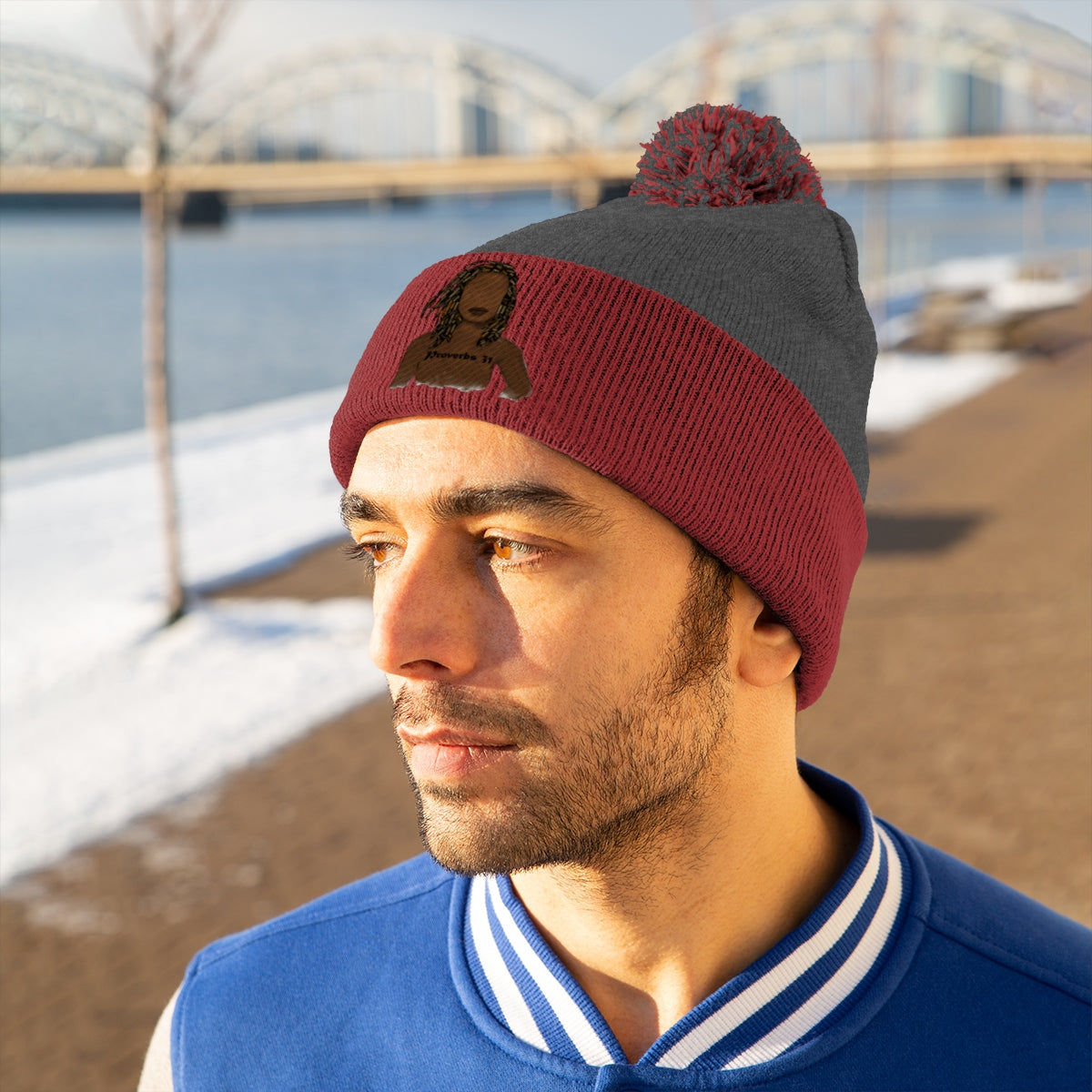 Proverbs 31 Locs Pom Pom Beanie - Obsidian's LLC