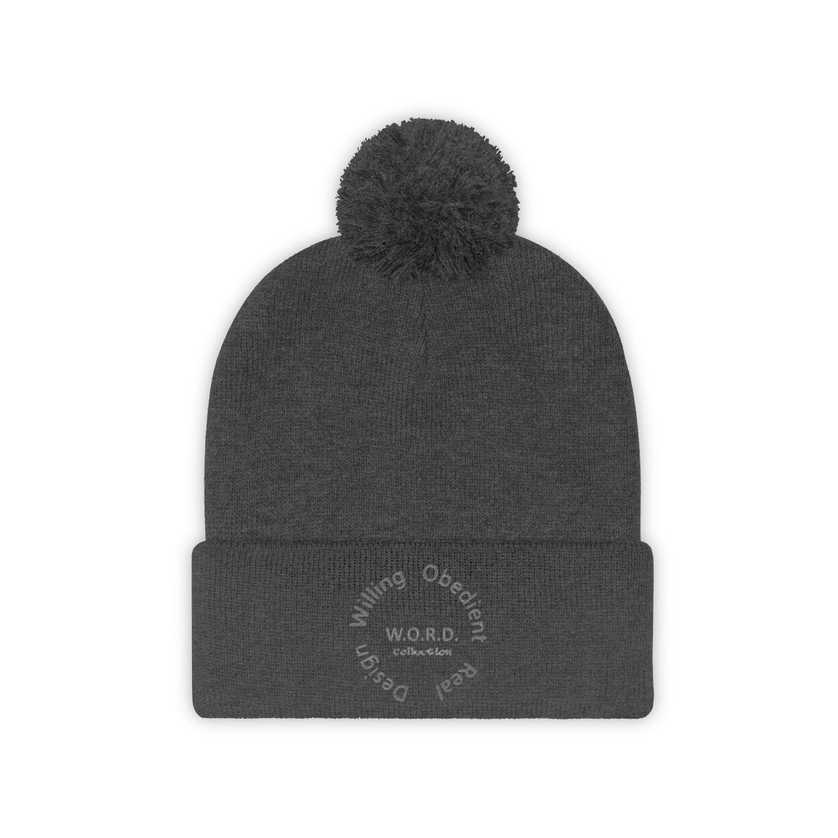 W.O.R.D Pom Pom Beanie - Obsidian's LLC