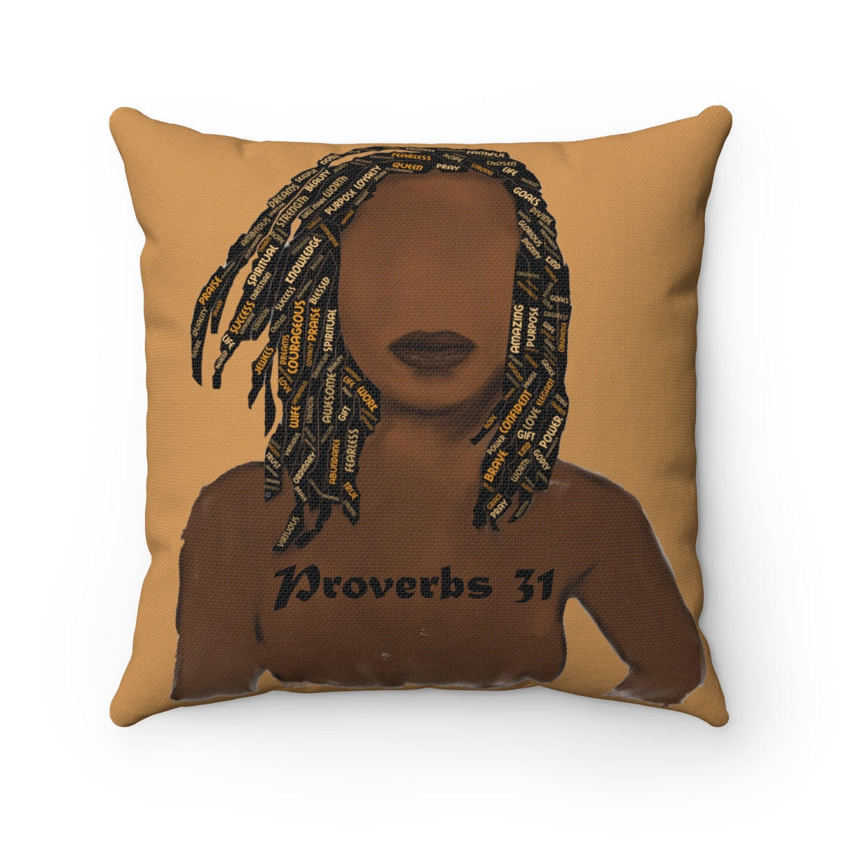 Proverbs 31 Locs Spun Polyester Square Pillow - Obsidian's LLC