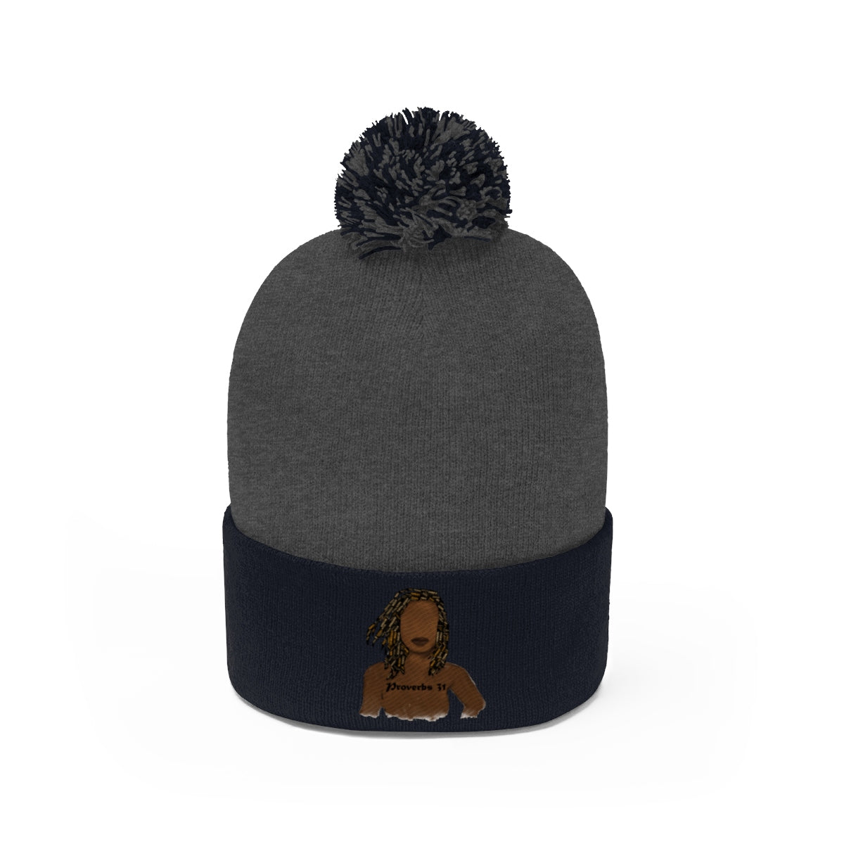 Proverbs 31 Locs Pom Pom Beanie - Obsidian's LLC