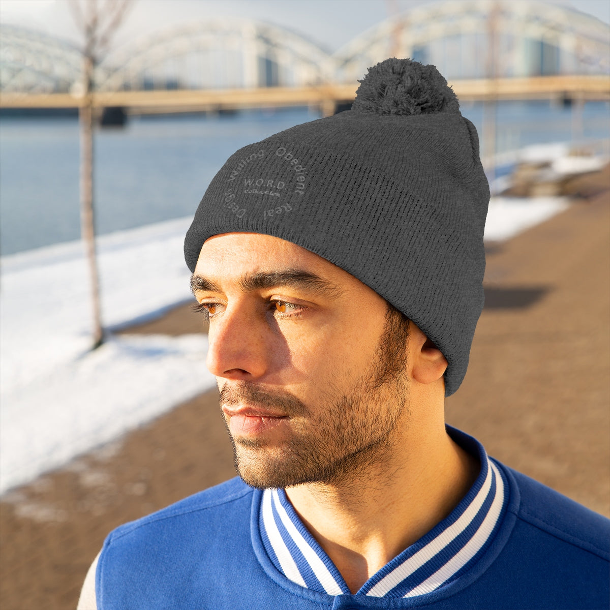 W.O.R.D Pom Pom Beanie - Obsidian's LLC