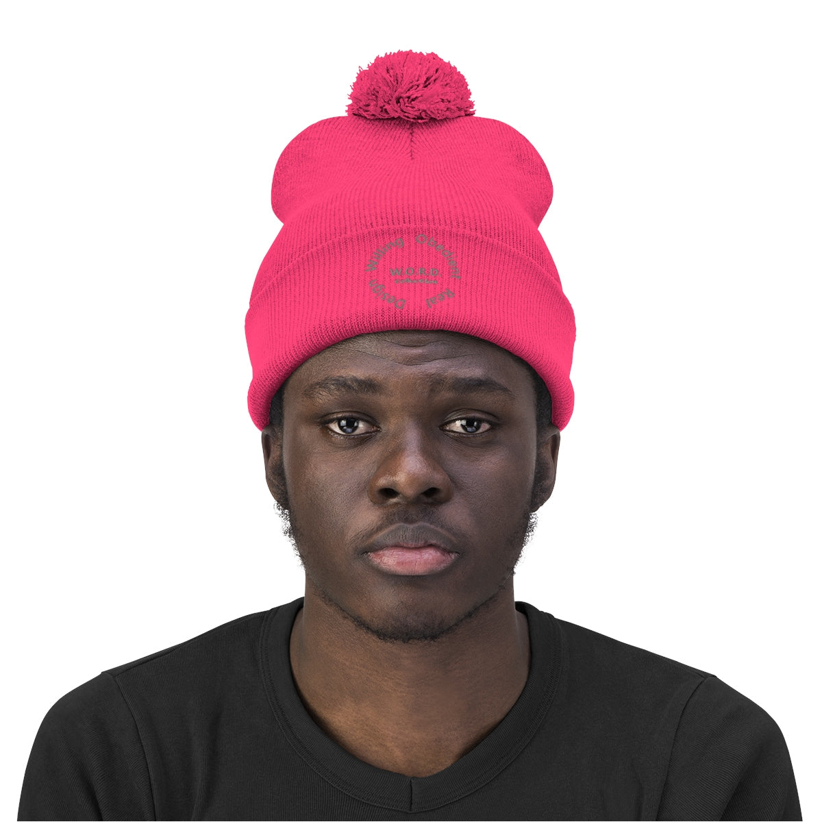 W.O.R.D Pom Pom Beanie - Obsidian's LLC