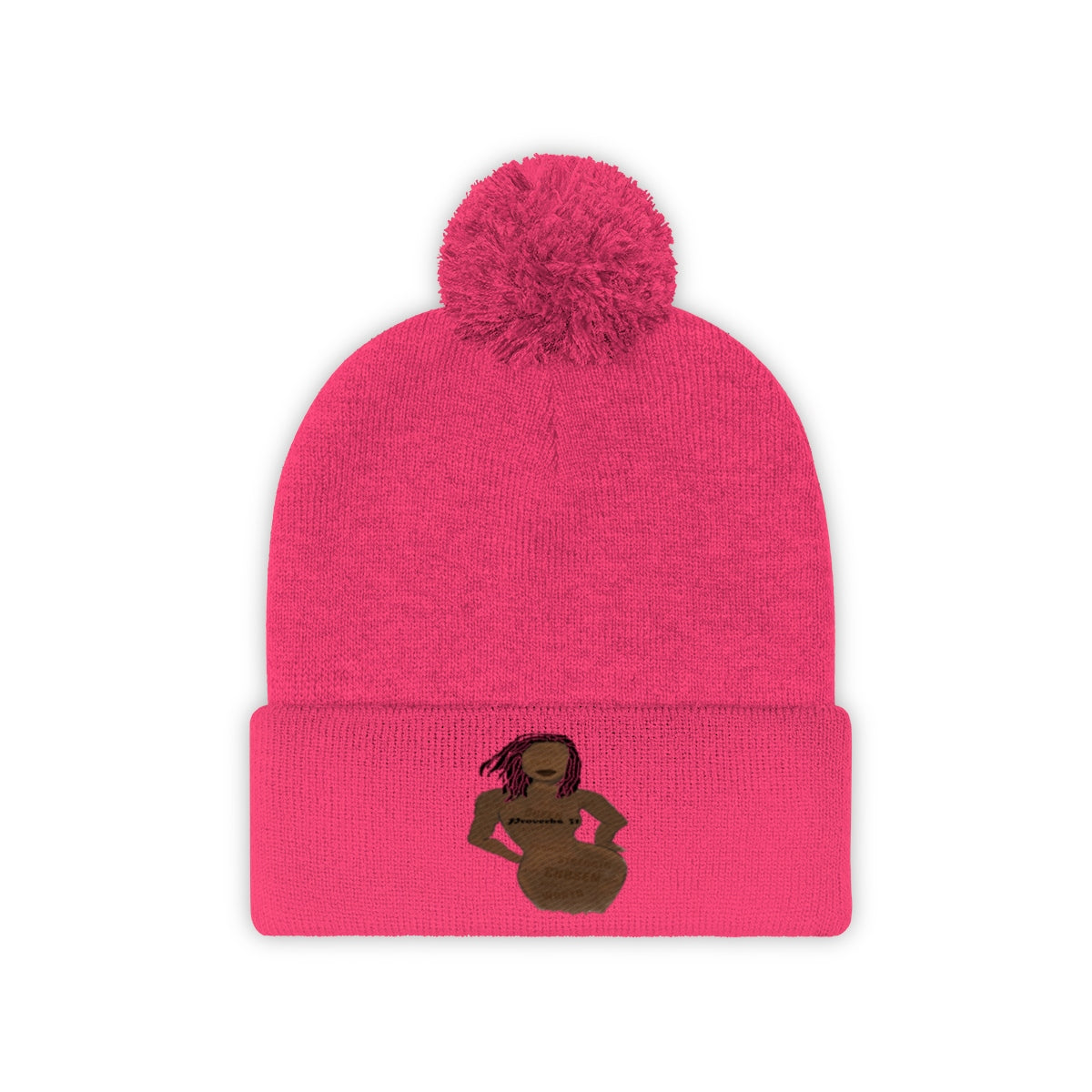 Proverbs 31 Loc Lady Pom Pom Beanie - Obsidian's LLC