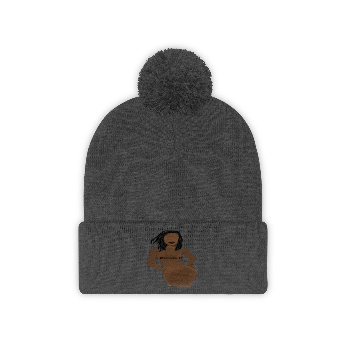 Proverbs 31 Loc Lady Pom Pom Beanie - Obsidian's LLC