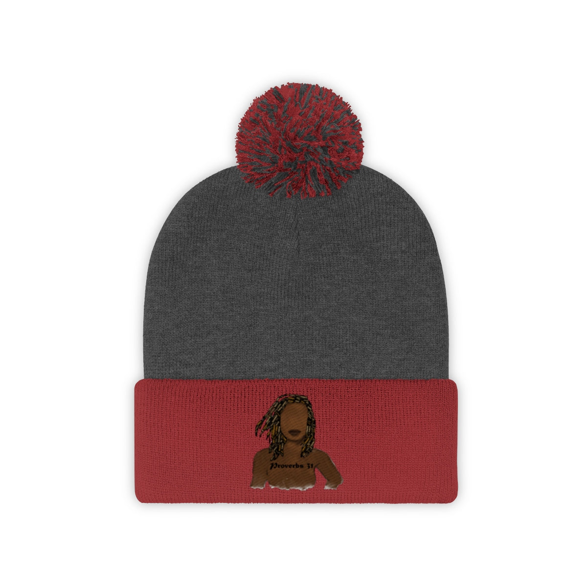 Proverbs 31 Locs Pom Pom Beanie - Obsidian's LLC