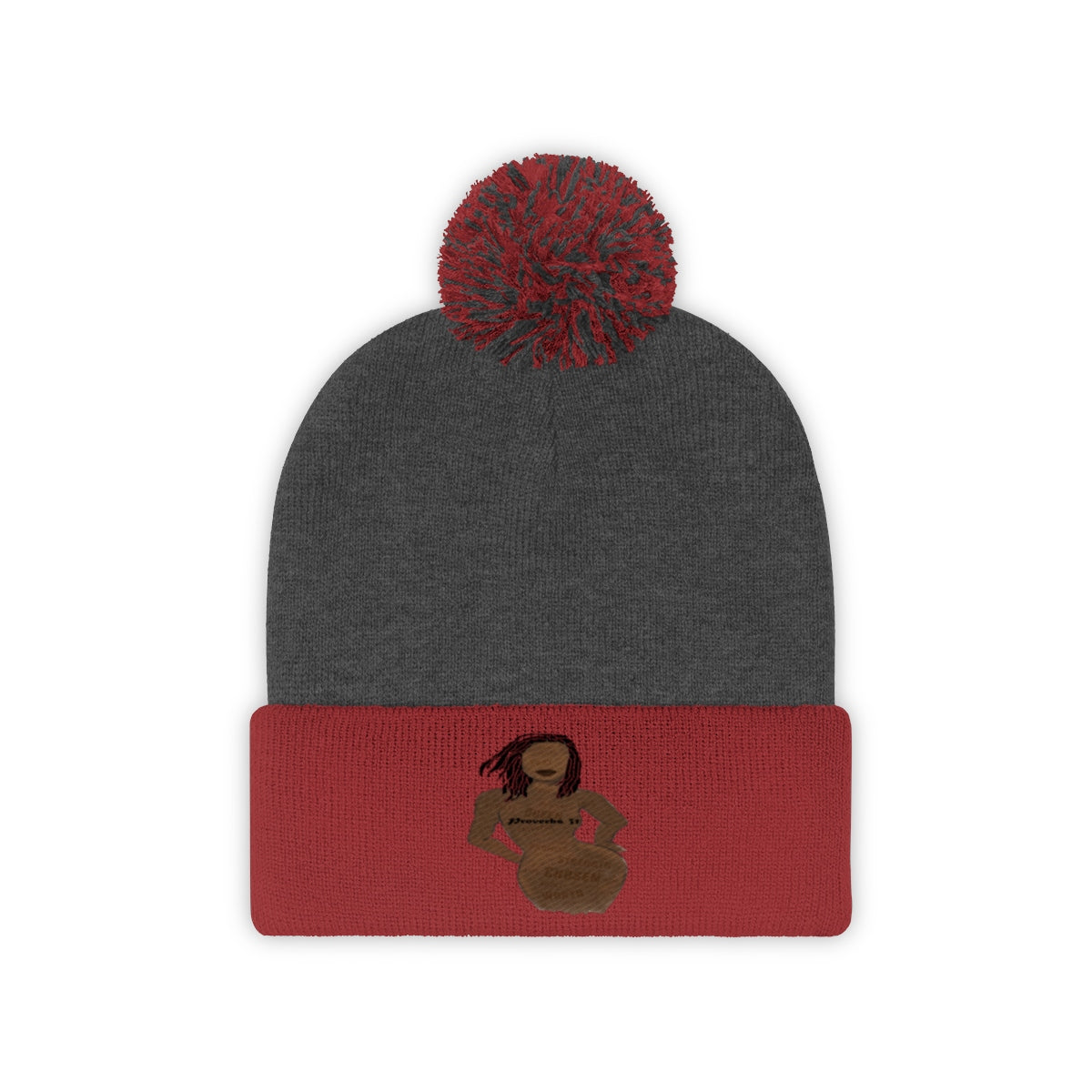 Proverbs 31 Loc Lady Pom Pom Beanie - Obsidian's LLC