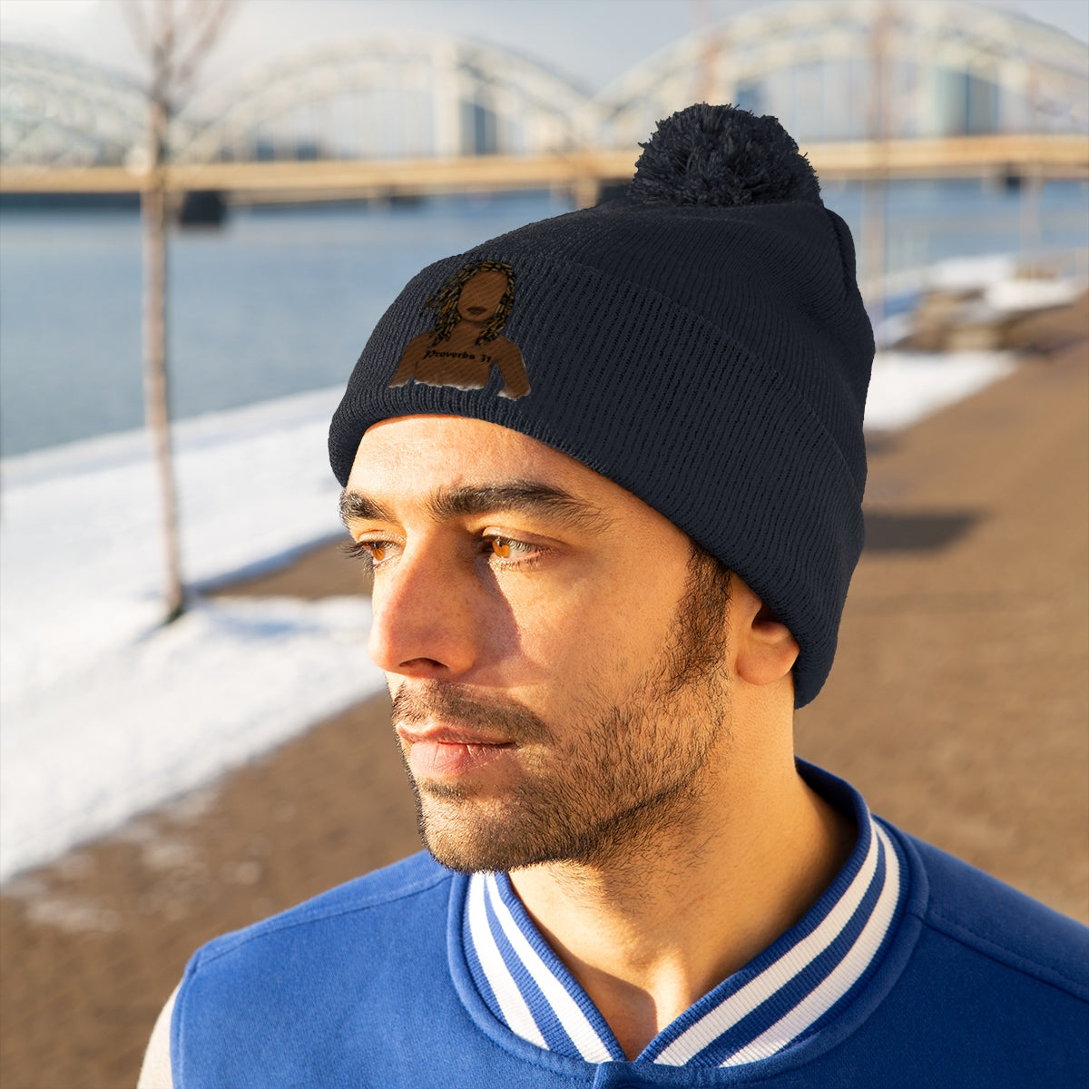 Proverbs 31 Locs Pom Pom Beanie - Obsidian's LLC