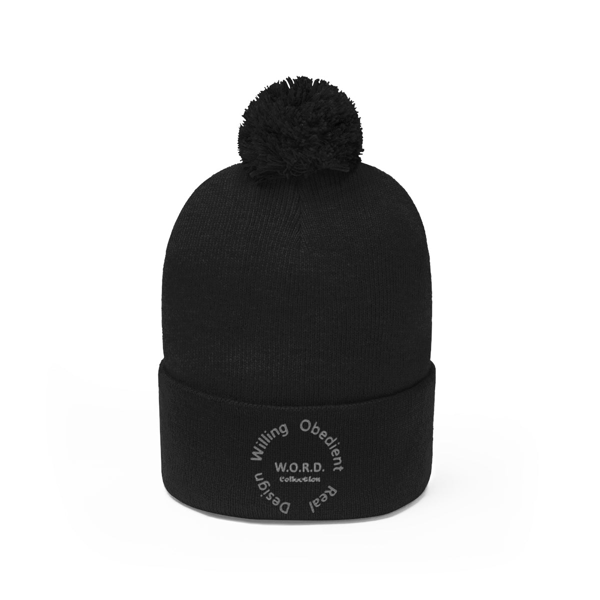W.O.R.D Pom Pom Beanie - Obsidian's LLC