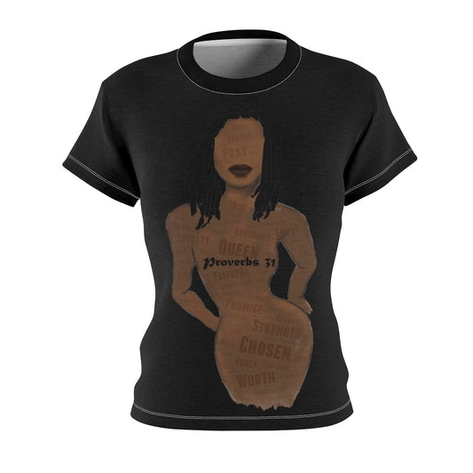 Proverbs 31 Loc Lady Women's Tee (AOP) - Obsidian's LLC