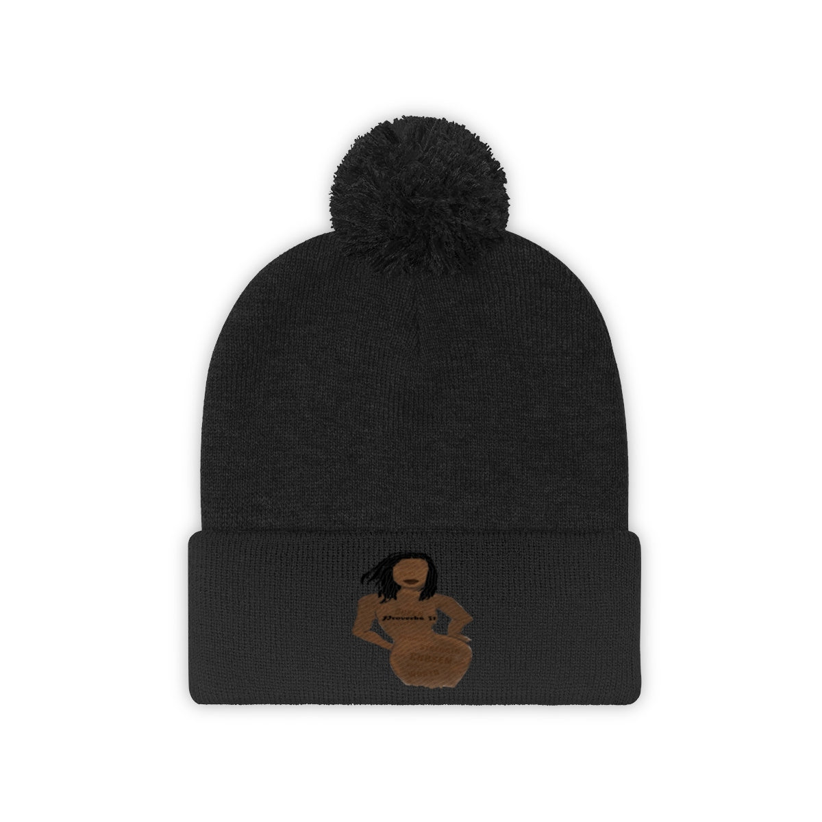 Proverbs 31 Loc Lady Pom Pom Beanie - Obsidian's LLC