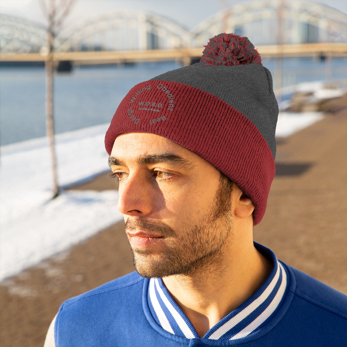W.O.R.D Pom Pom Beanie - Obsidian's LLC