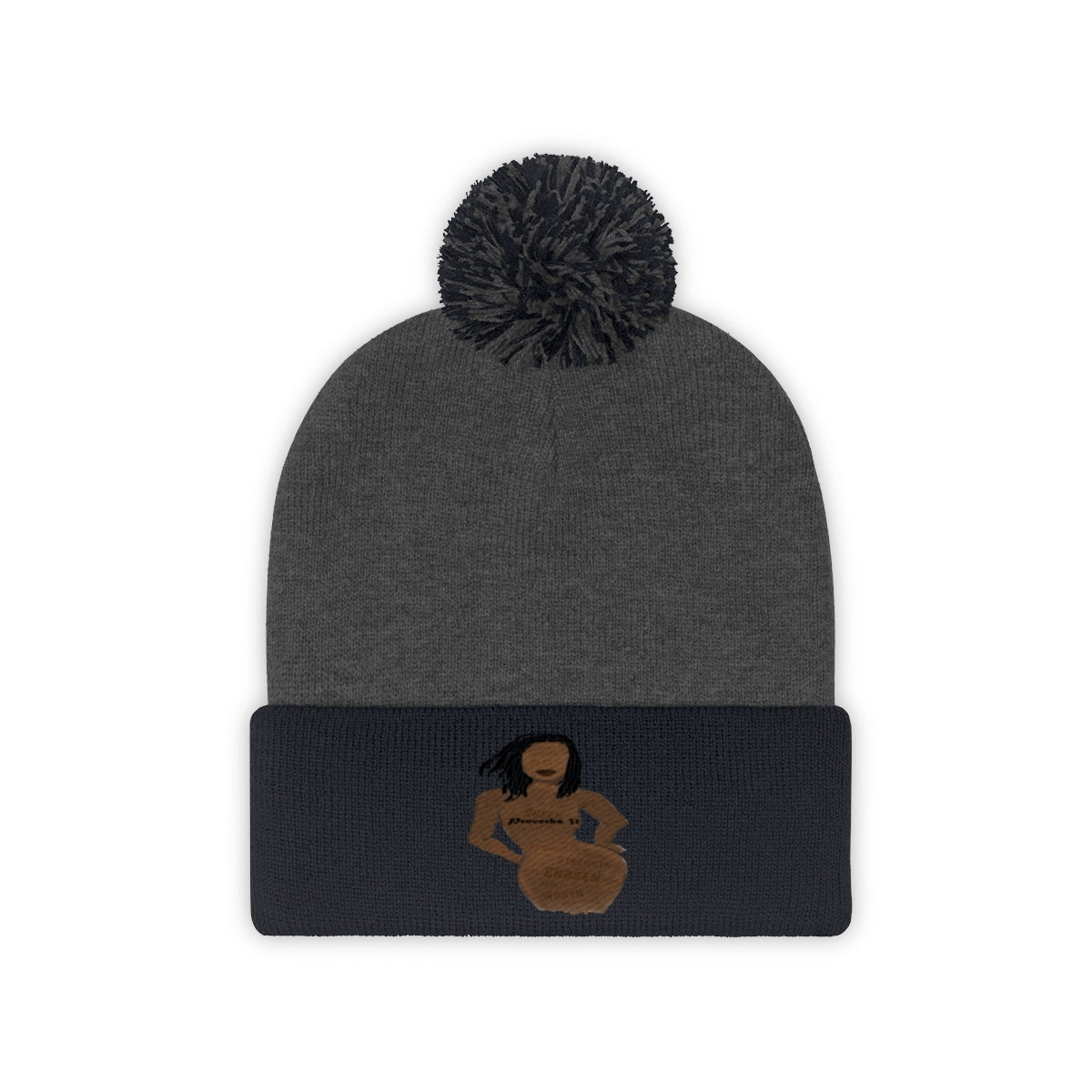 Proverbs 31 Loc Lady Pom Pom Beanie - Obsidian's LLC