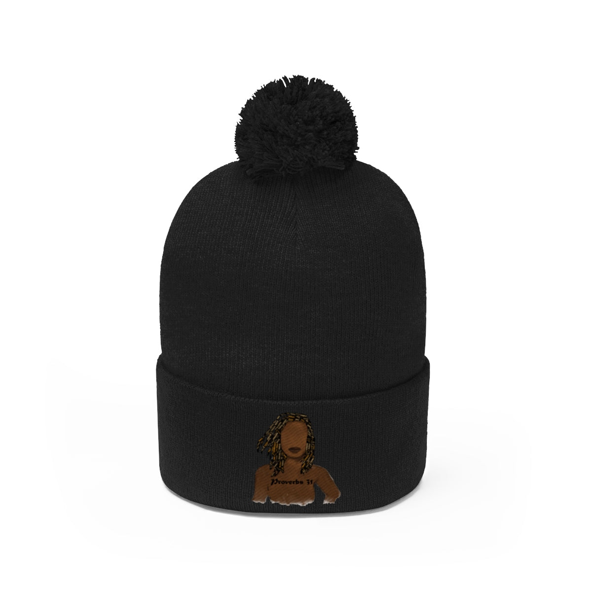 Proverbs 31 Locs Pom Pom Beanie - Obsidian's LLC