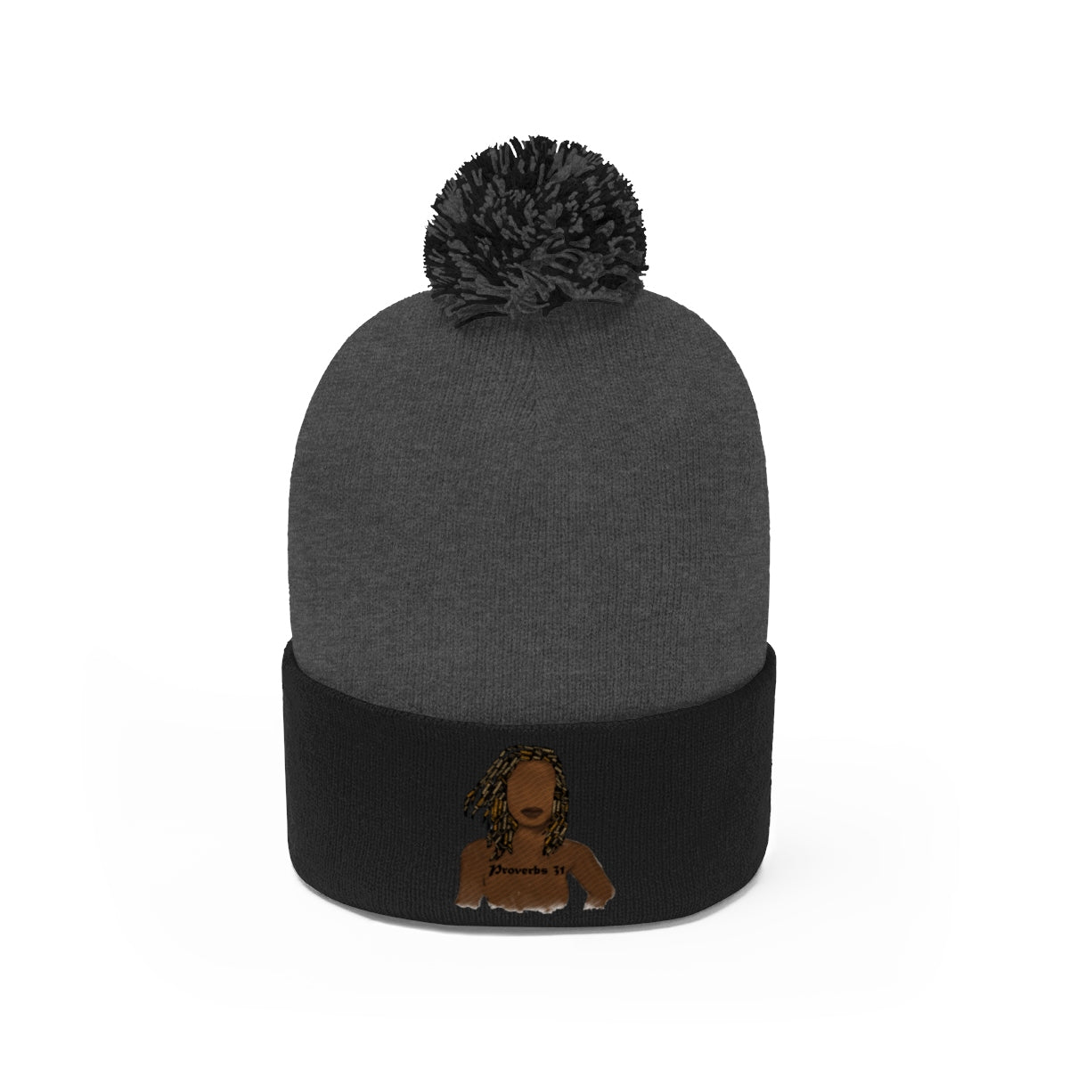Proverbs 31 Locs Pom Pom Beanie - Obsidian's LLC