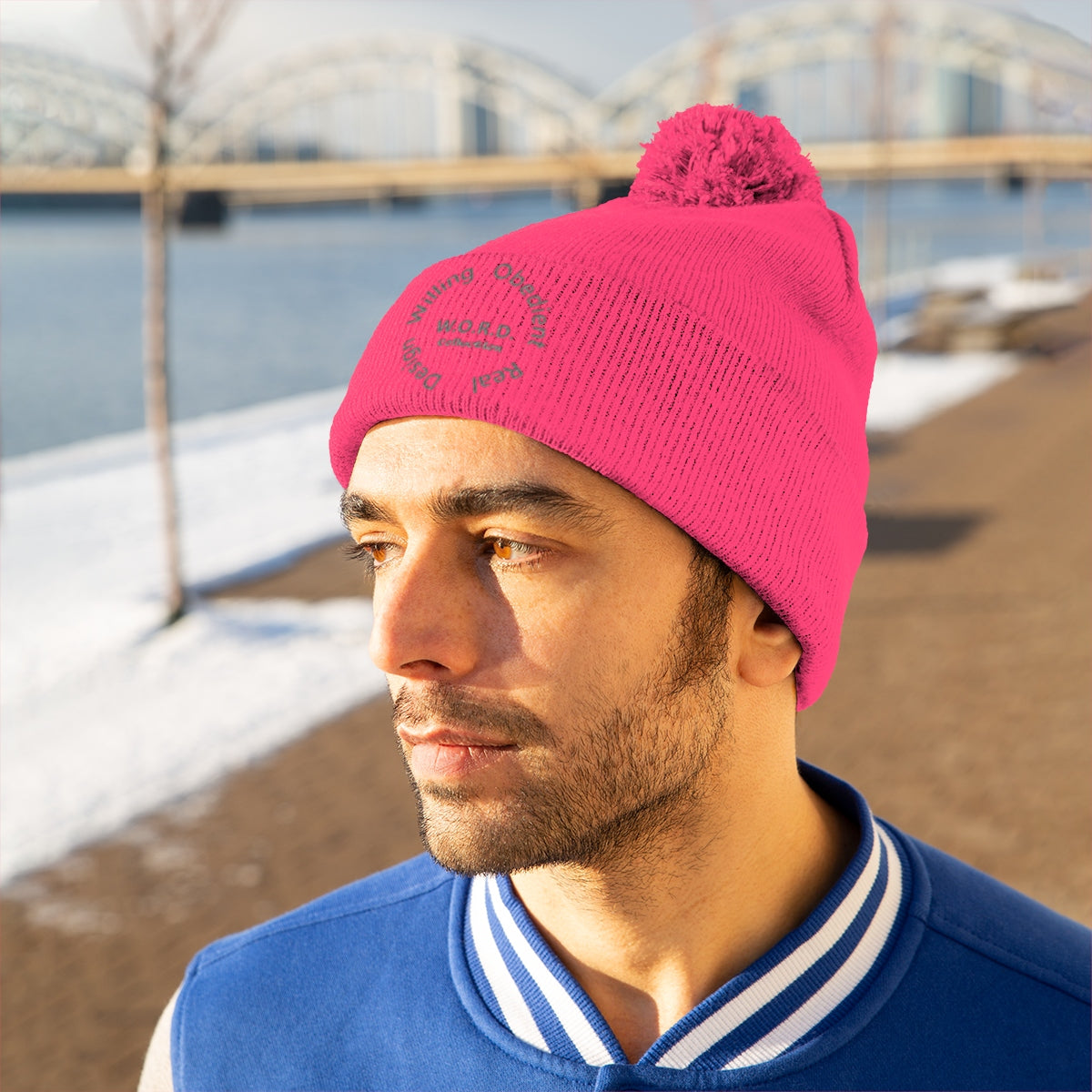 W.O.R.D Pom Pom Beanie - Obsidian's LLC
