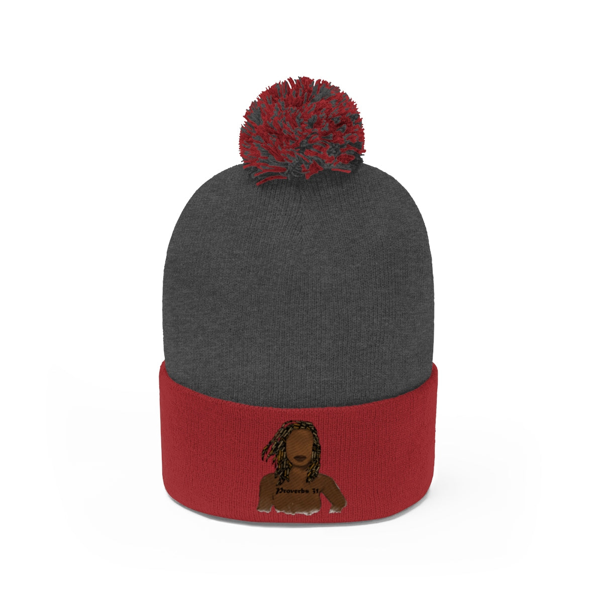 Proverbs 31 Locs Pom Pom Beanie - Obsidian's LLC