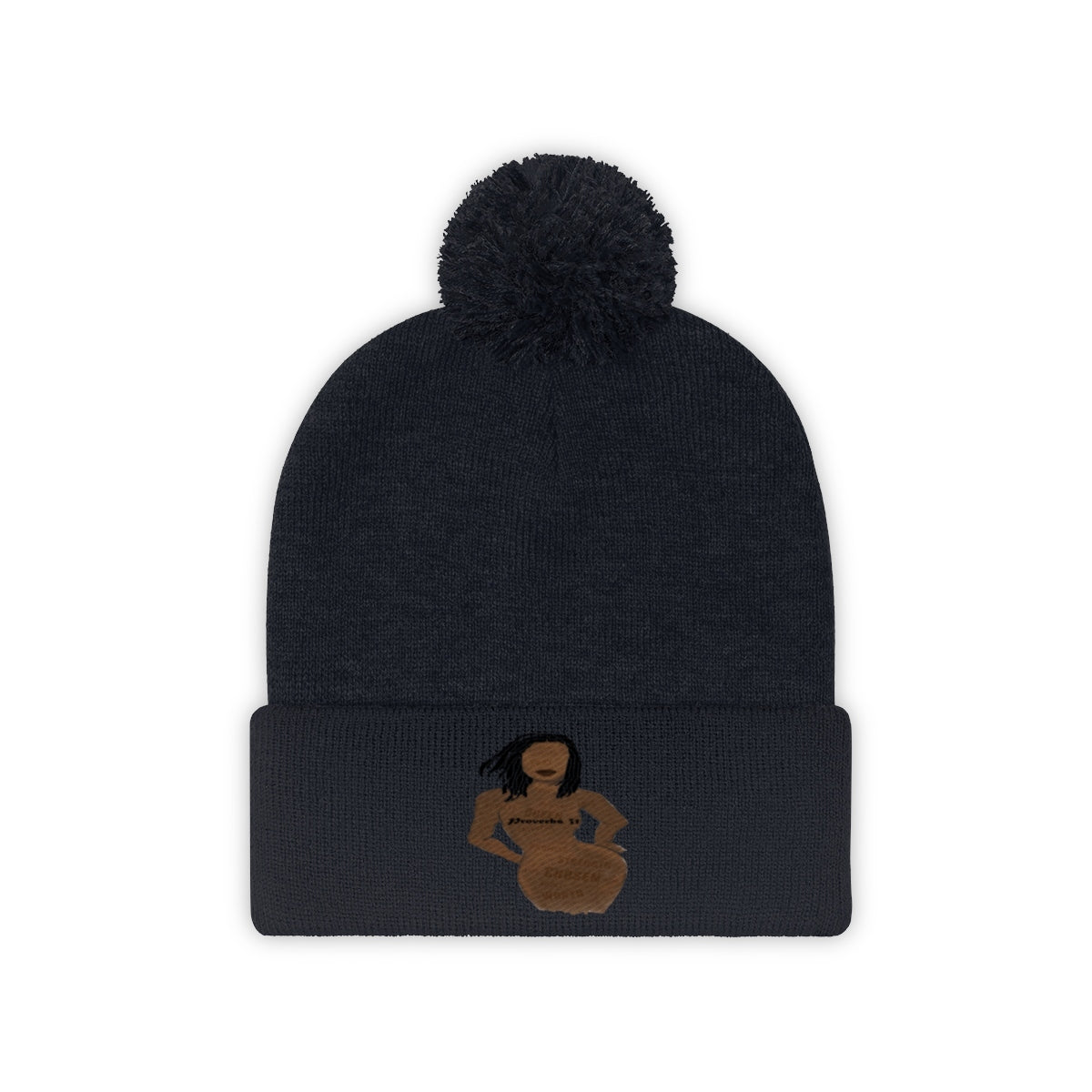 Proverbs 31 Loc Lady Pom Pom Beanie - Obsidian's LLC