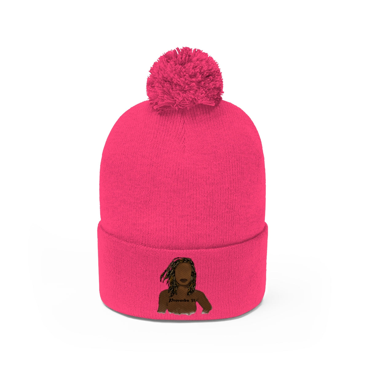 Proverbs 31 Locs Pom Pom Beanie - Obsidian's LLC