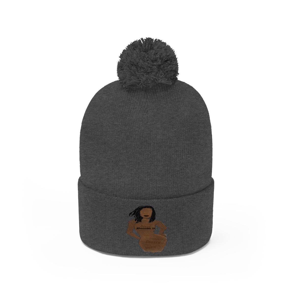 Proverbs 31 Loc Lady Pom Pom Beanie - Obsidian's LLC