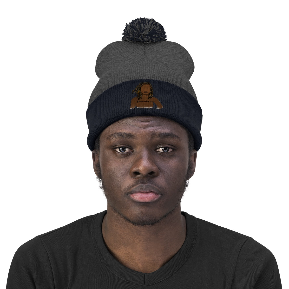 Proverbs 31 Locs Pom Pom Beanie - Obsidian's LLC