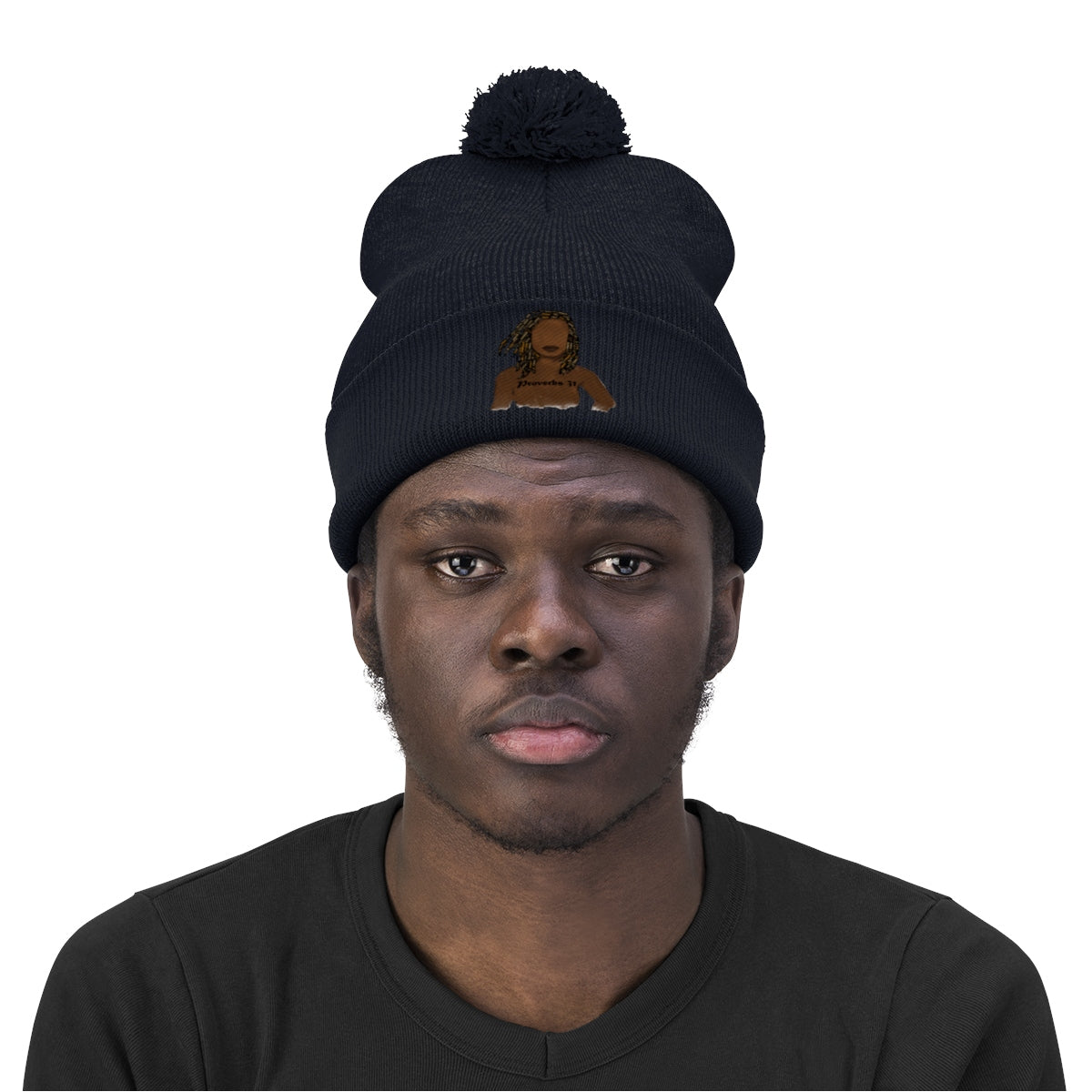 Proverbs 31 Locs Pom Pom Beanie - Obsidian's LLC