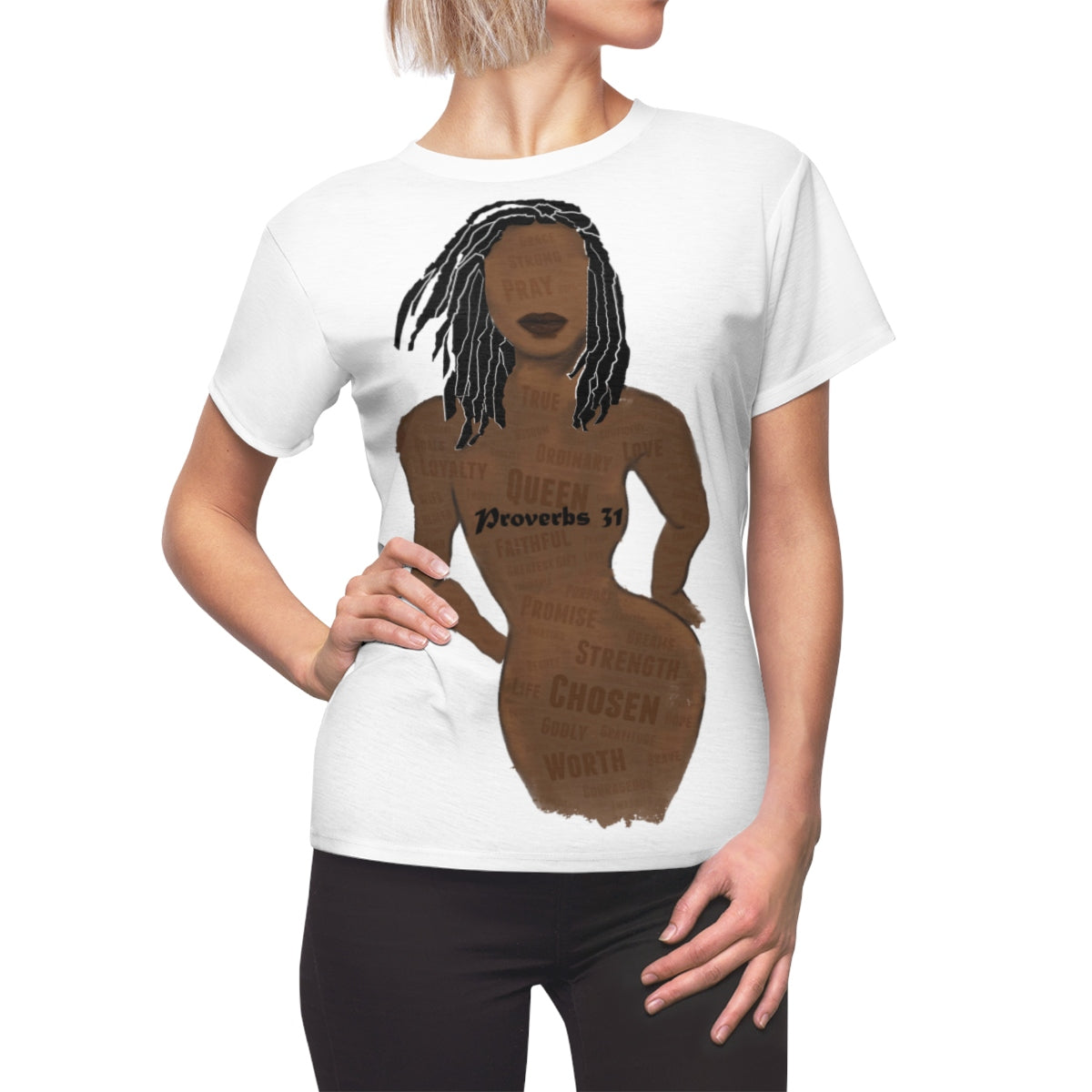Proverbs 31 Loc Lady Women's Tee (AOP) - Obsidian's LLC