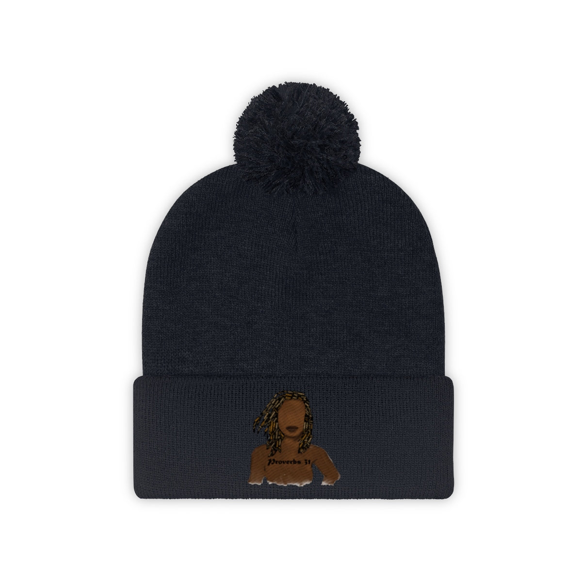 Proverbs 31 Locs Pom Pom Beanie - Obsidian's LLC