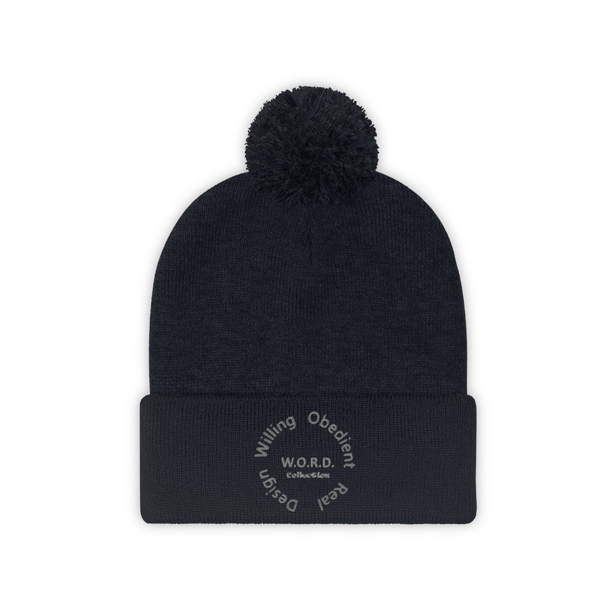 W.O.R.D Pom Pom Beanie - Obsidian's LLC