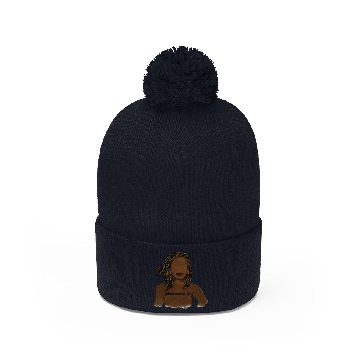 Proverbs 31 Locs Pom Pom Beanie - Obsidian's LLC