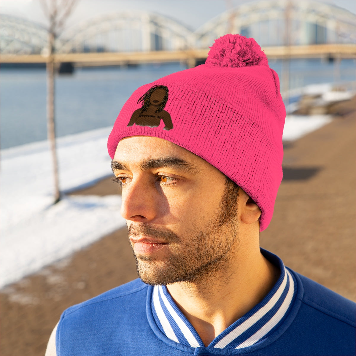 Proverbs 31 Locs Pom Pom Beanie - Obsidian's LLC