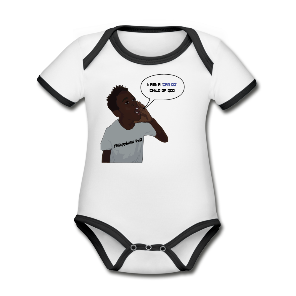 Kingston Organic Contrast Short Sleeve Baby Bodysuit - Obsidian's LLC