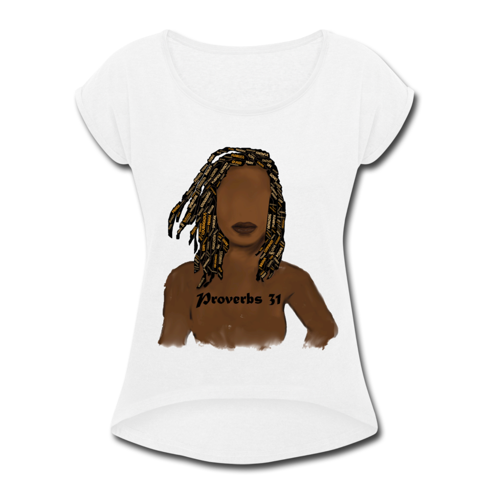 Proverbs 31 Locs Roll Cuff T-Shirt - Obsidian's LLC