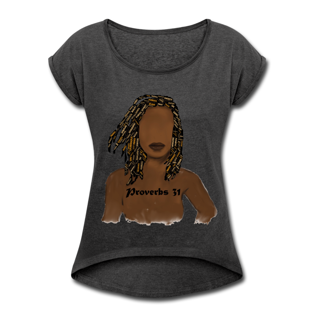 Proverbs 31 Locs Roll Cuff T-Shirt - Obsidian's LLC