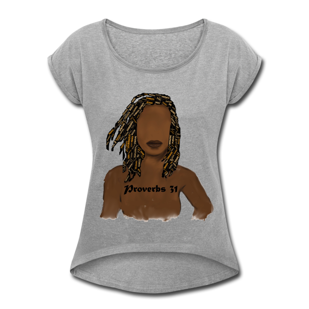 Proverbs 31 Locs Roll Cuff T-Shirt - Obsidian's LLC
