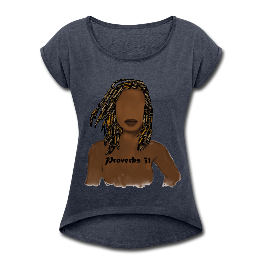 Proverbs 31 Locs Roll Cuff T-Shirt - Obsidian's LLC