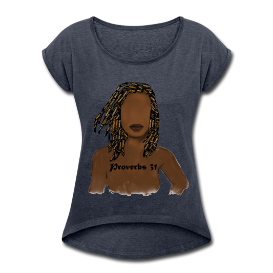 Proverbs 31 Locs Roll Cuff T-Shirt - Obsidian's LLC
