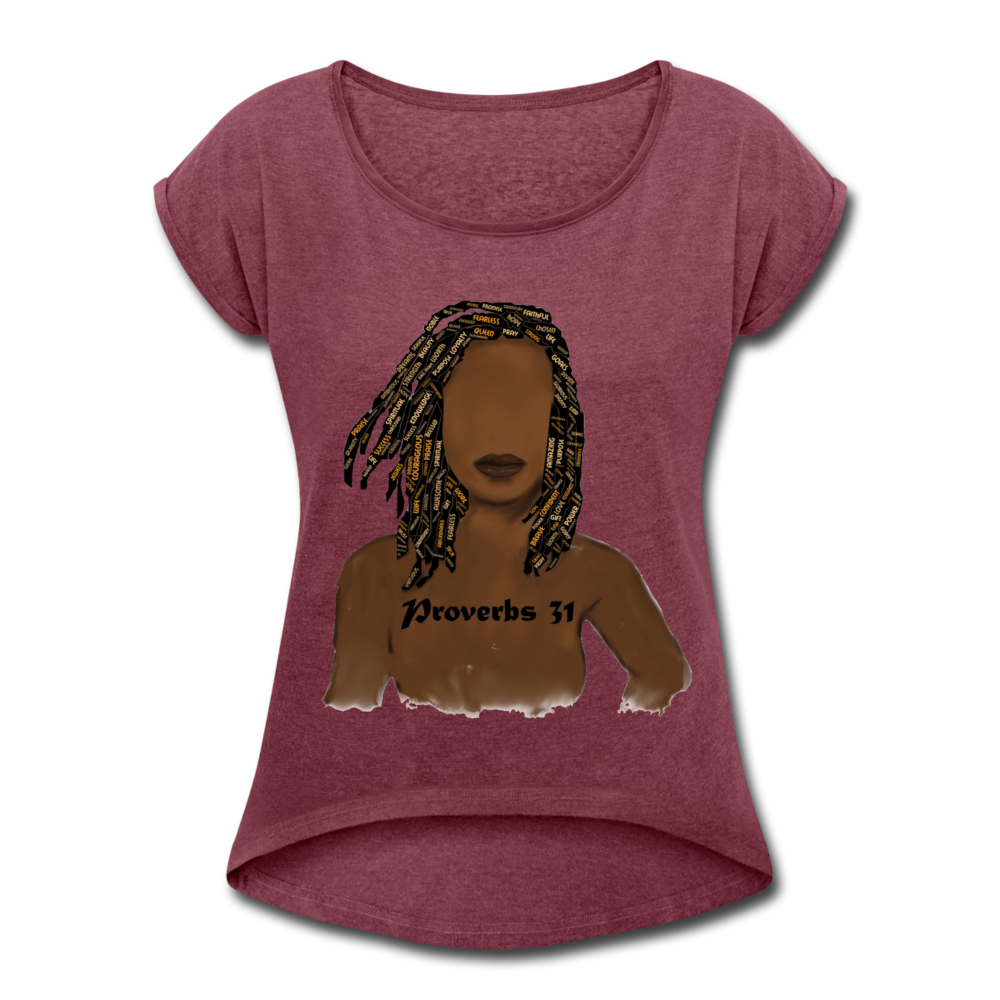 Proverbs 31 Locs Roll Cuff T-Shirt - Obsidian's LLC