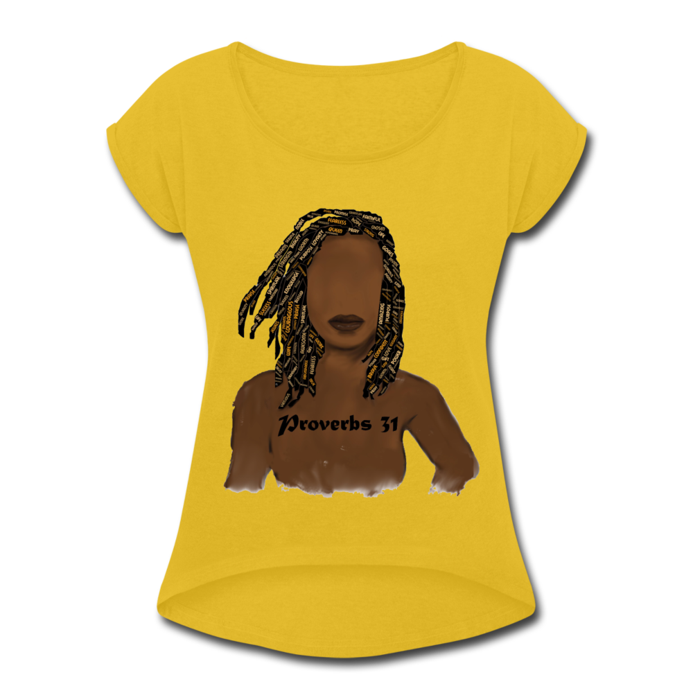 Proverbs 31 Locs Roll Cuff T-Shirt - Obsidian's LLC