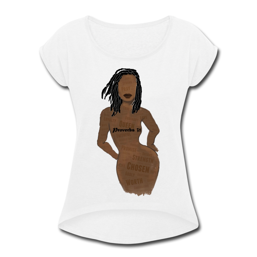 Proverbs 31 Loc Lady Roll Cuff T-Shirt - Obsidian's LLC