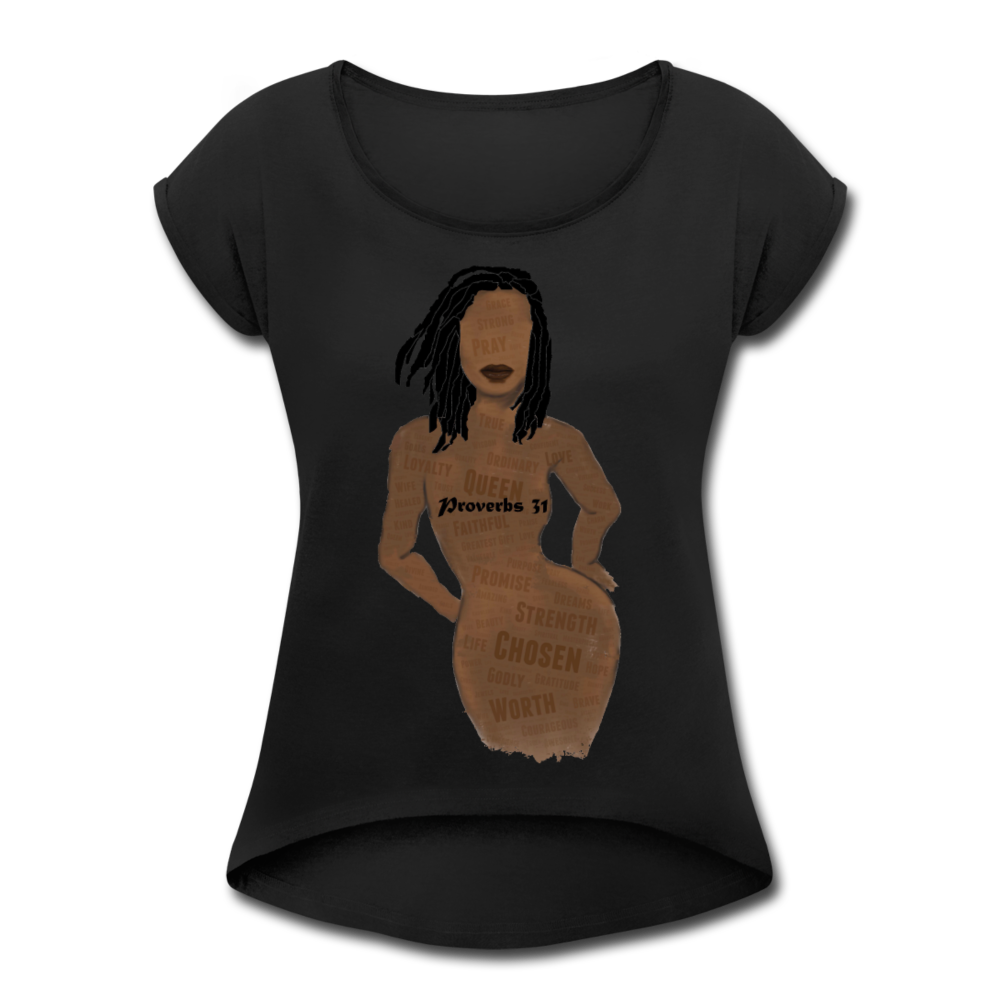 Proverbs 31 Loc Lady Roll Cuff T-Shirt - Obsidian's LLC
