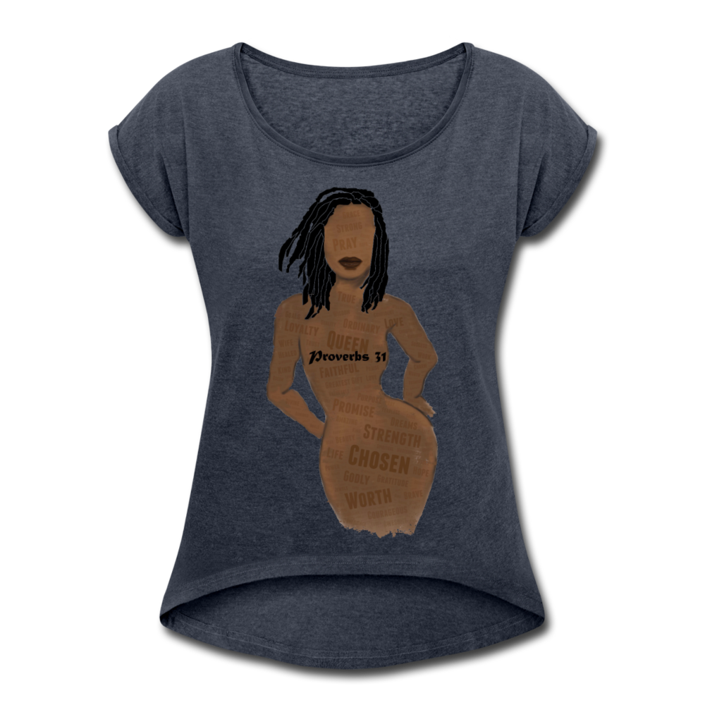 Proverbs 31 Loc Lady Roll Cuff T-Shirt - Obsidian's LLC