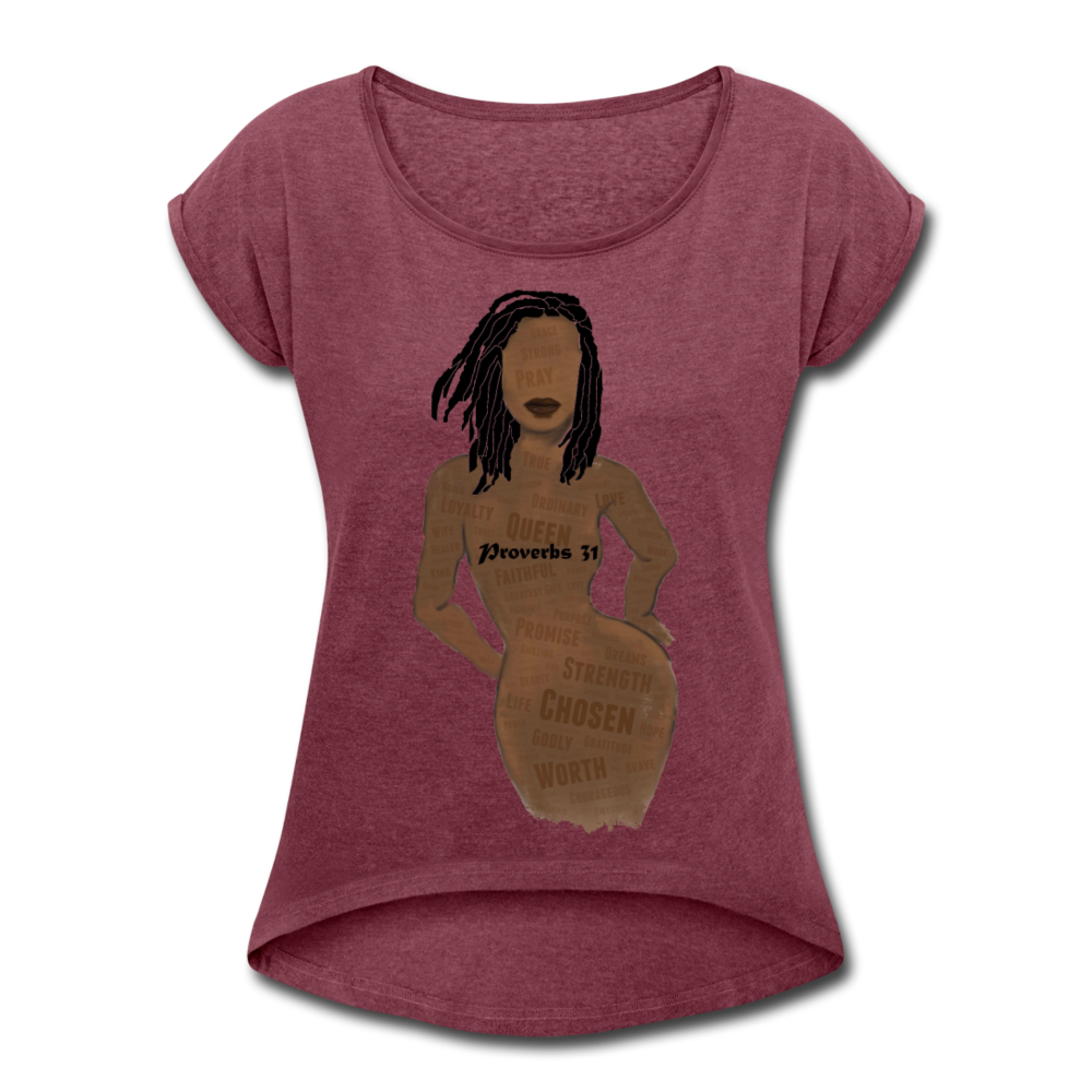Proverbs 31 Loc Lady Roll Cuff T-Shirt - Obsidian's LLC