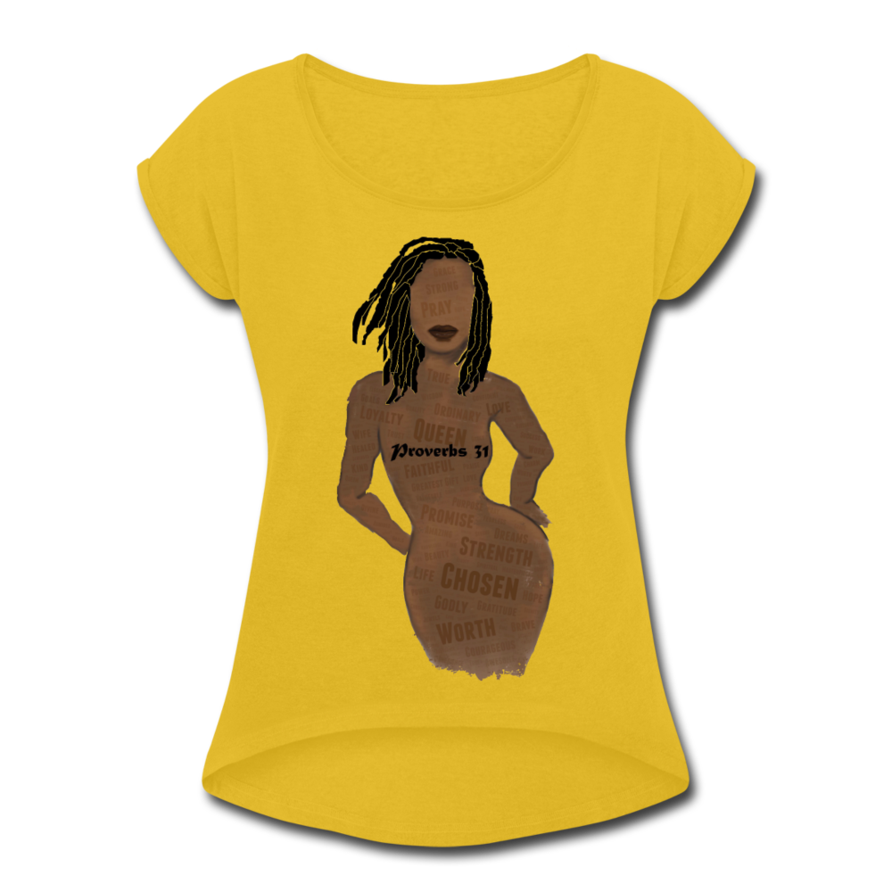 Proverbs 31 Loc Lady Roll Cuff T-Shirt - Obsidian's LLC