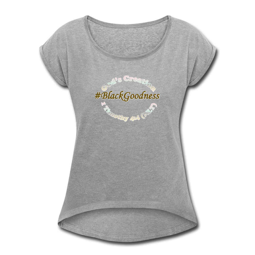 Black Goodness Roll Cuff T-Shirt - Obsidian's LLC