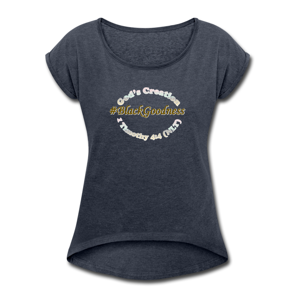 Black Goodness Roll Cuff T-Shirt - Obsidian's LLC