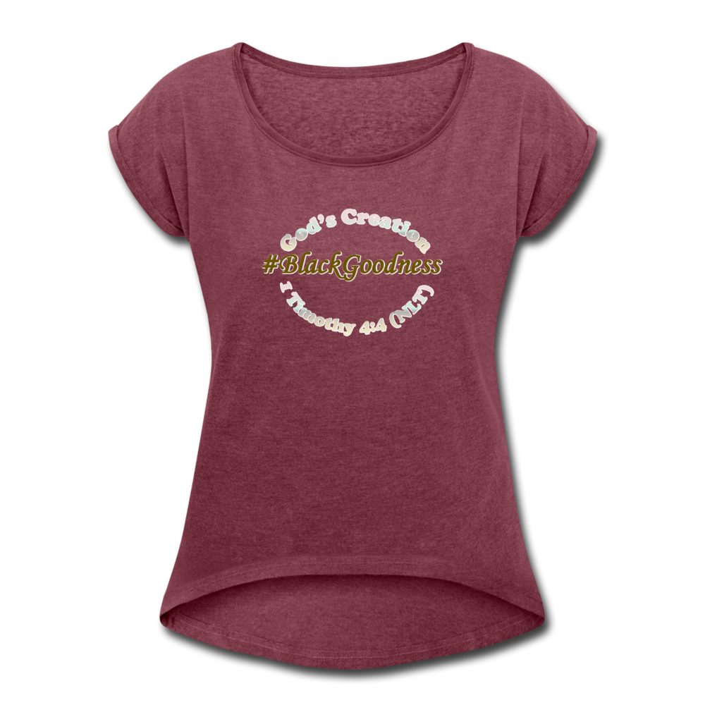 Black Goodness Roll Cuff T-Shirt - Obsidian's LLC