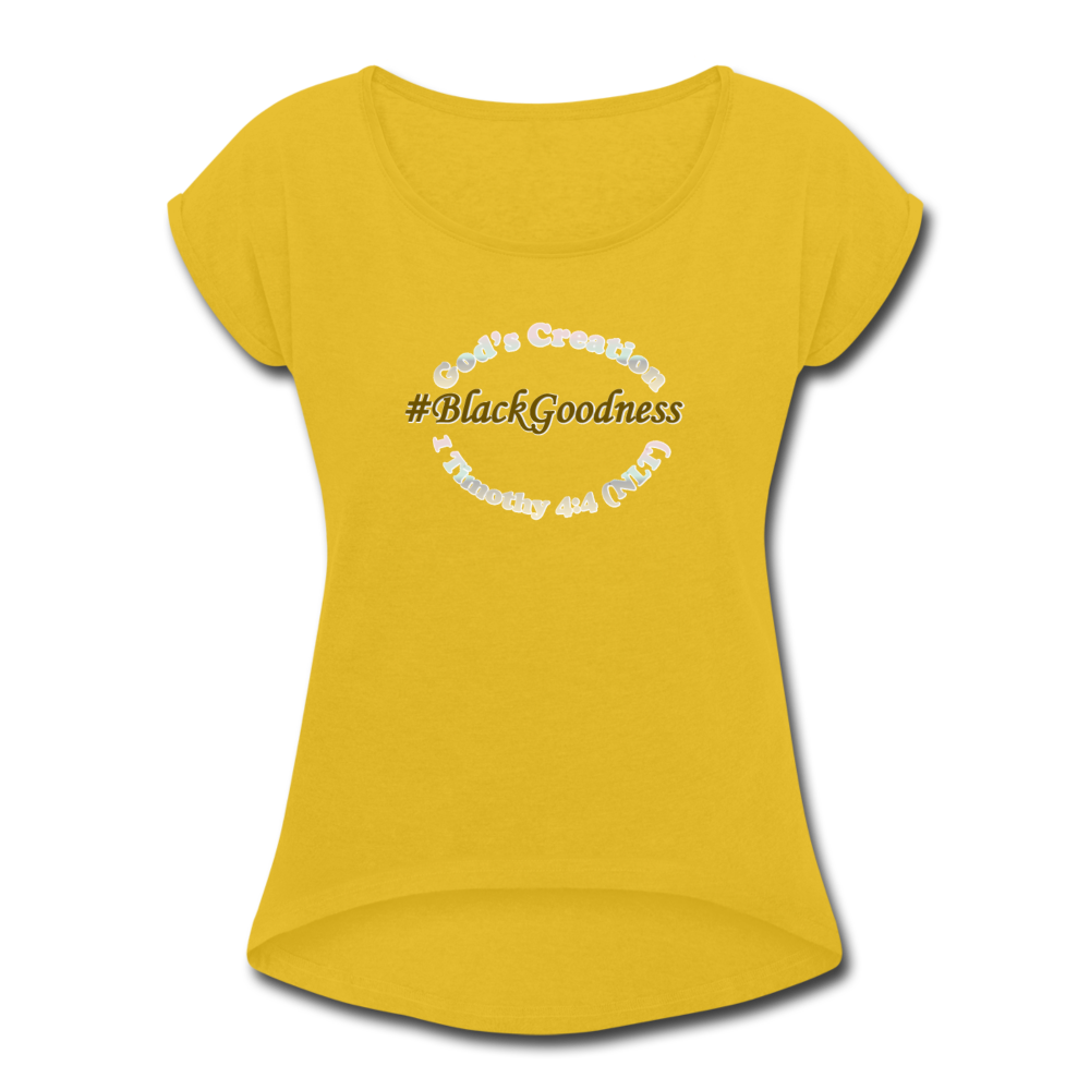Black Goodness Roll Cuff T-Shirt - Obsidian's LLC