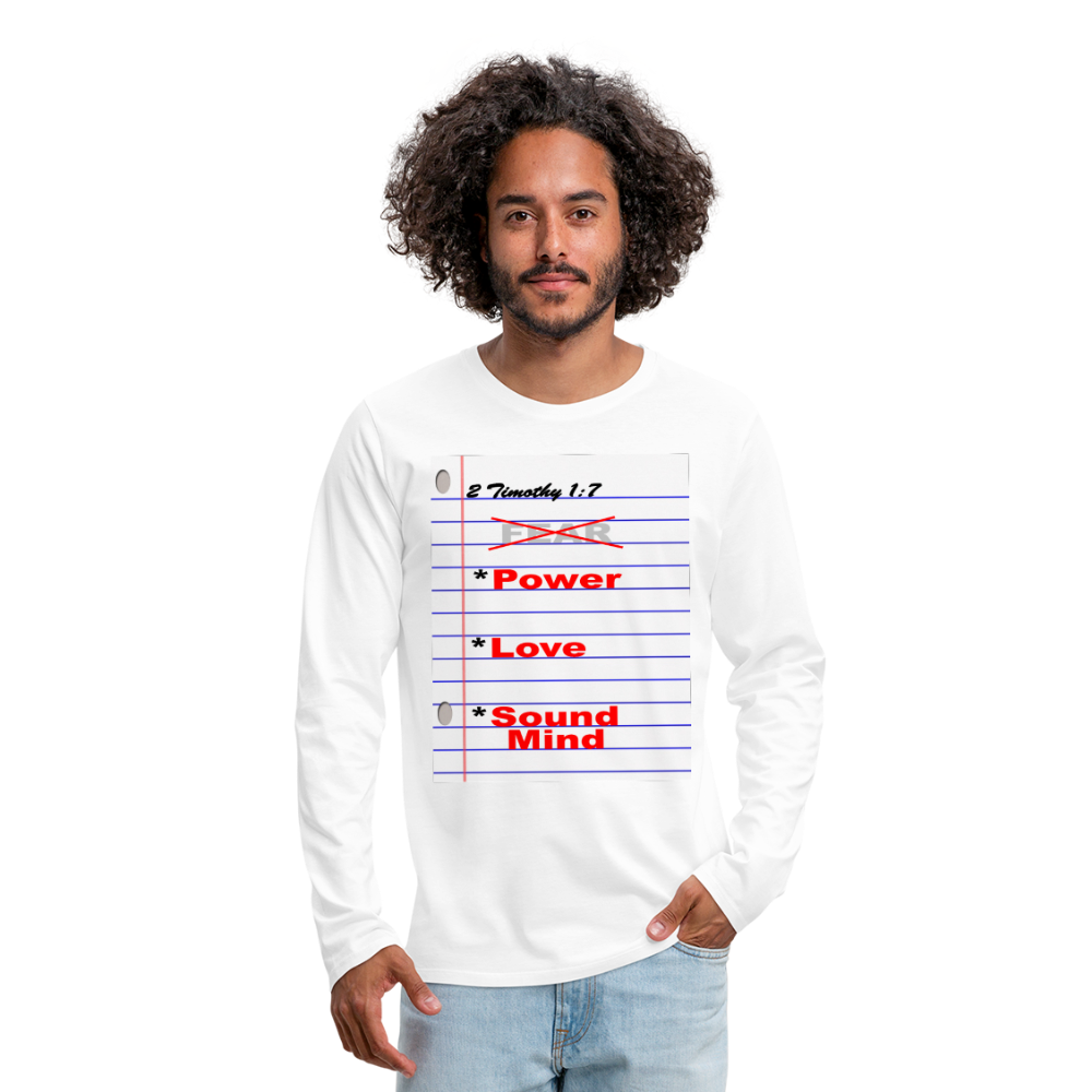 NO FEAR Men's Premium Long Sleeve T-Shirt - white